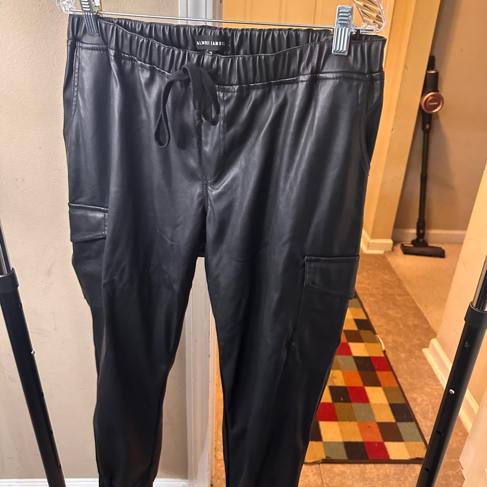 Almost Famous Black Faux Leather Pants